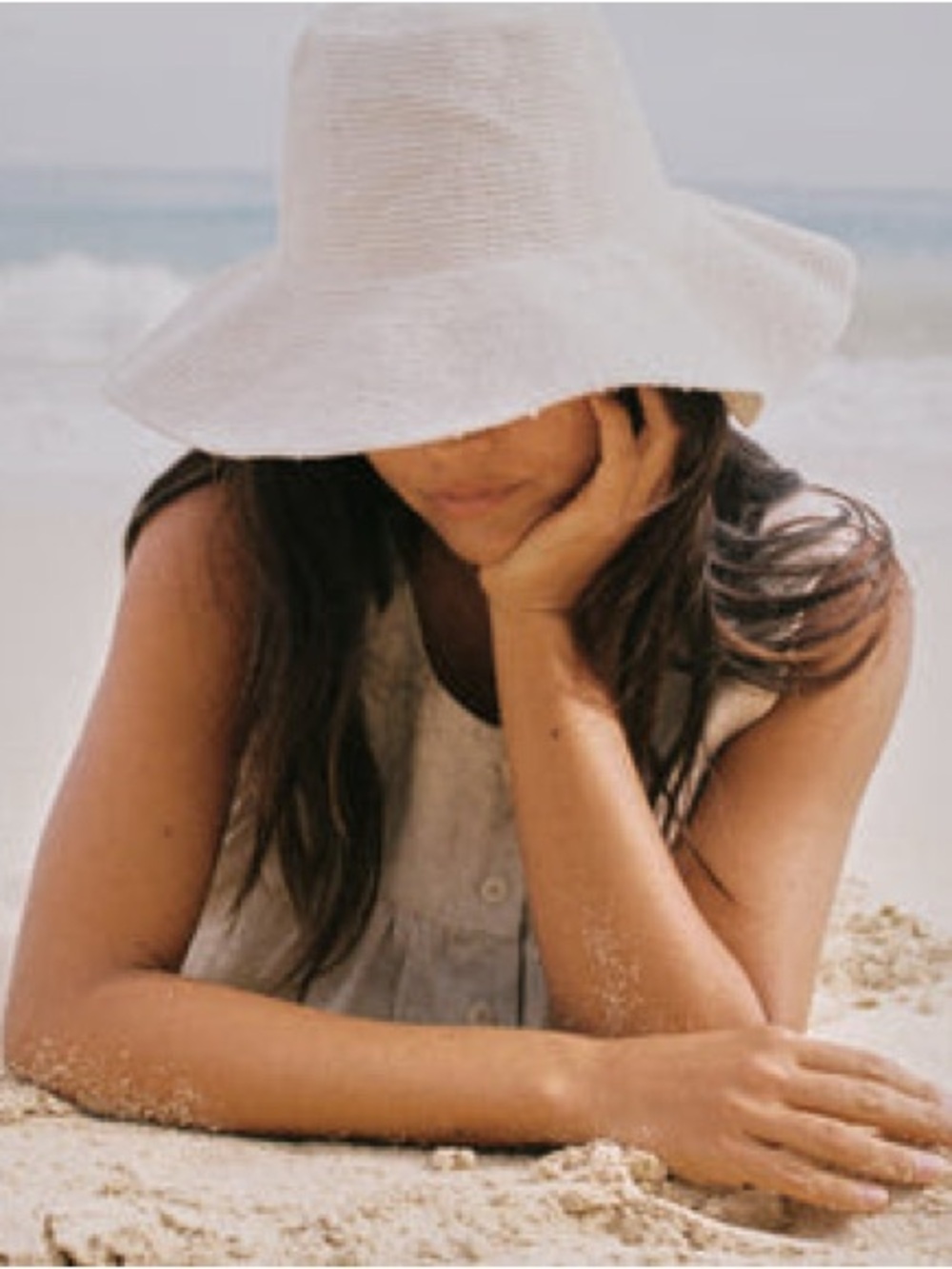 Ozma of California Ula undyed cotton sun hat in natural colour